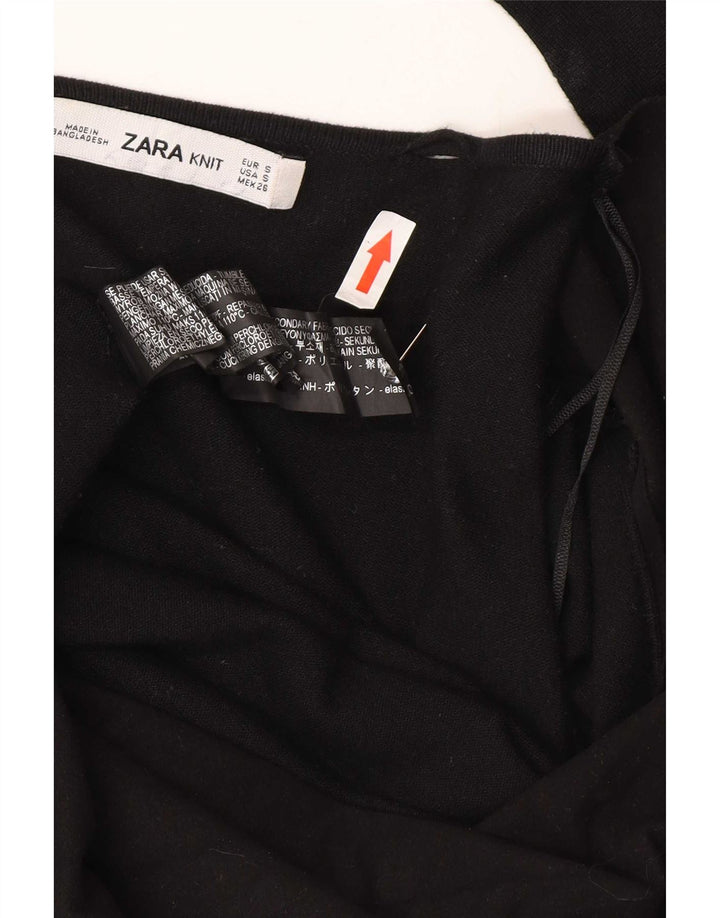 Suéter Zara Masculino Open Cardigan UK 10 Pequeno Viscose Preta