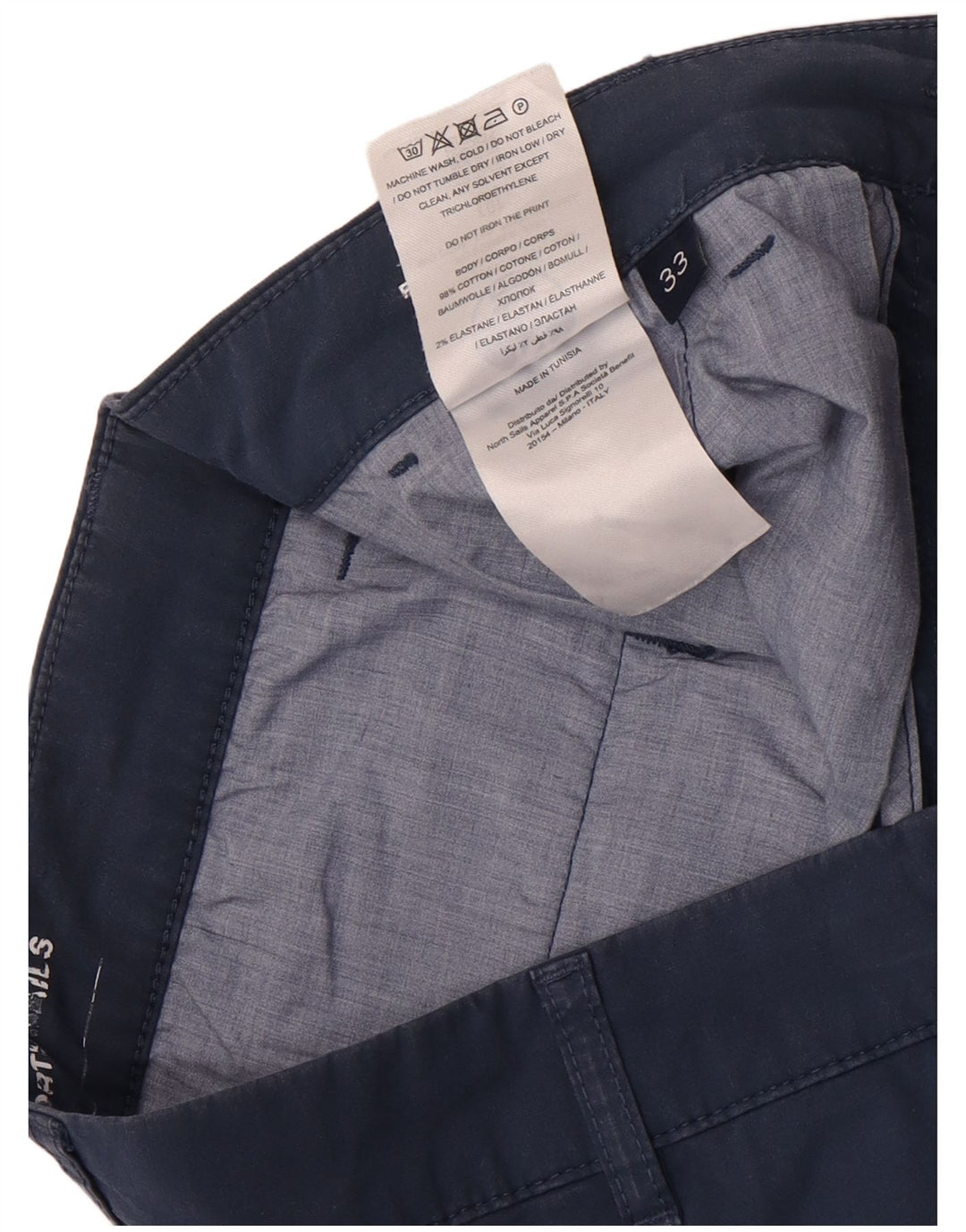 North Sails Mens Regular Fit Chino Shorts W33 Médio Azul Marinho Algodão
