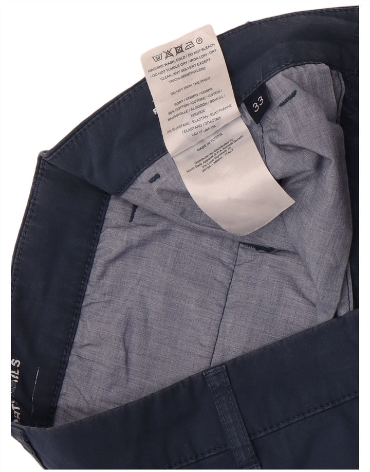 North Sails Mens Regular Fit Chino Shorts W33 Médio Azul Marinho Algodão