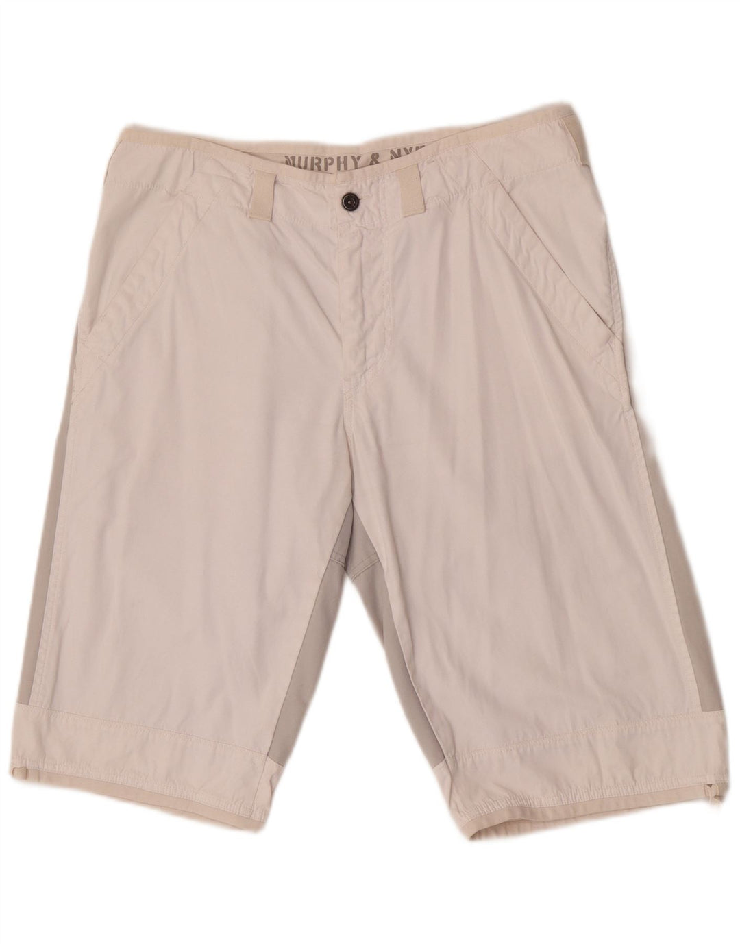 Murphy & Nye Mens Sailmakers Chino Shorts W34 grande bloco colorido branco