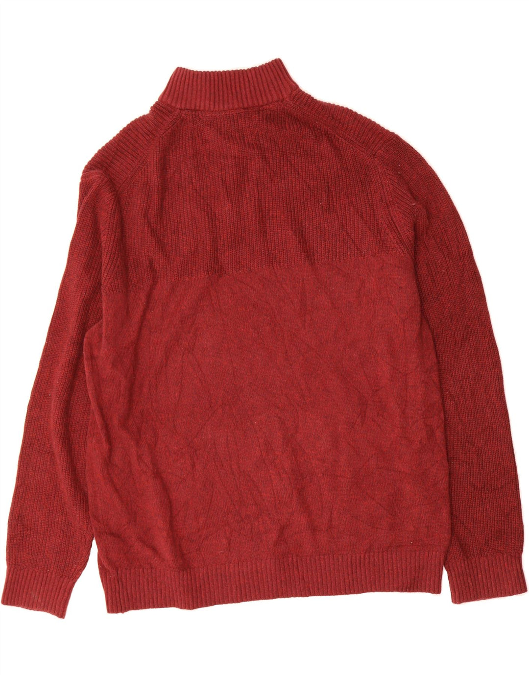 IZOD Mens Zip Neck Jumper Sweater 2XL Burgundy Cotton Vintage Izod and Second-Hand Izod from Messina Hembry 
