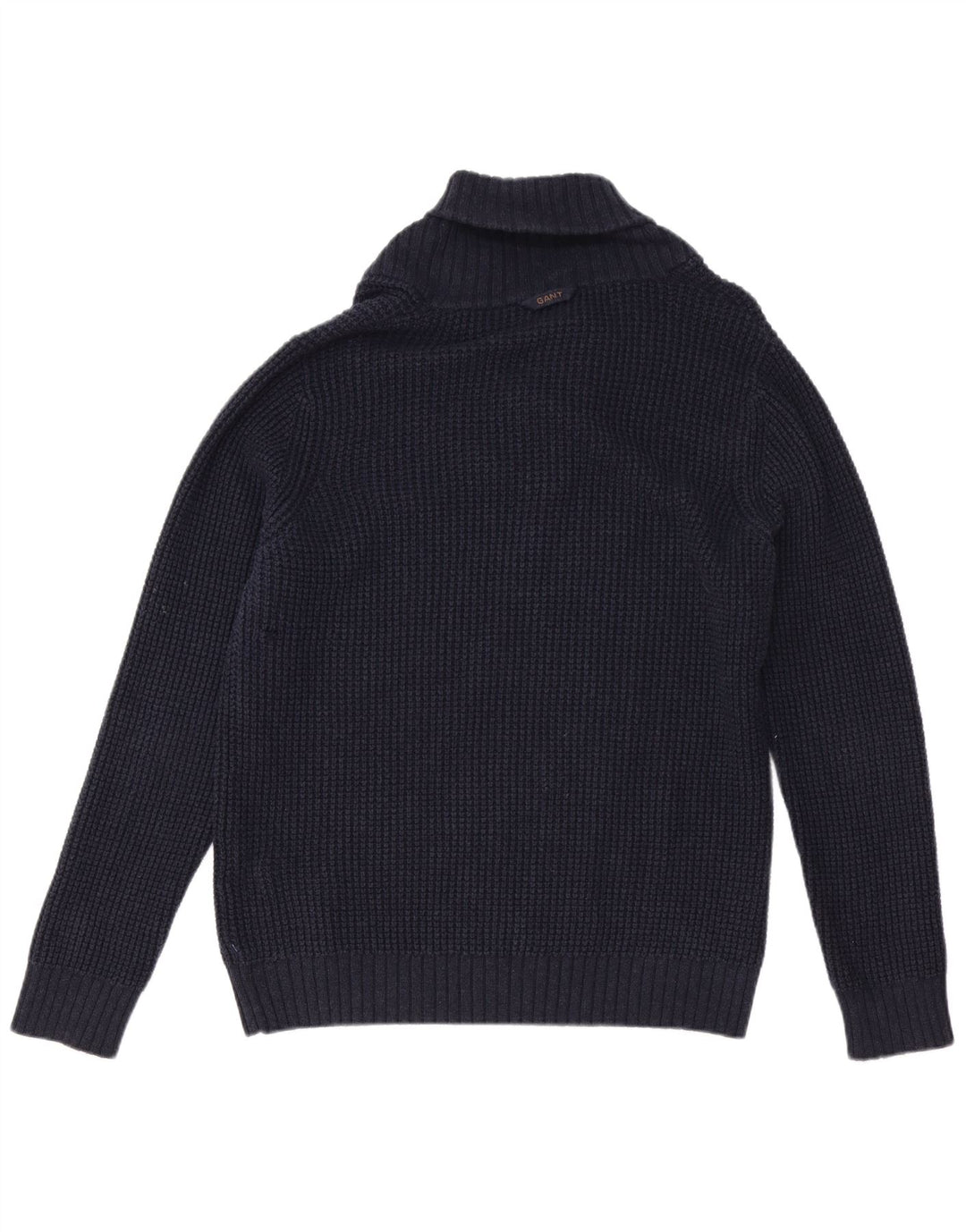 Suéter masculino Gant com gola xale e algodão azul marinho médio