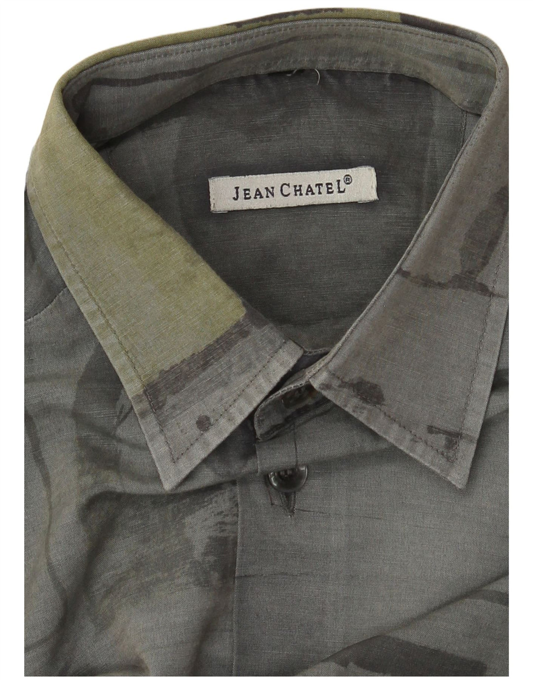 Jean chatel Camisa masculina média cinza patchwork