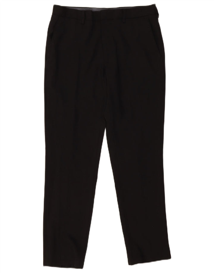 Calça masculina Marks & Spencer Slim Fit W32 L29 Lã Preta