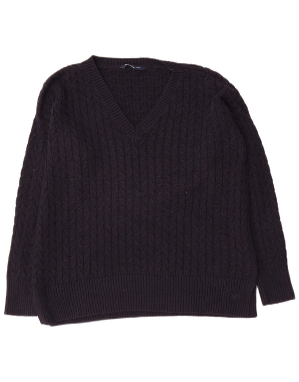 Crew Clothing Suéter feminino grande com decote em V Reino Unido 16 grande azul marinho