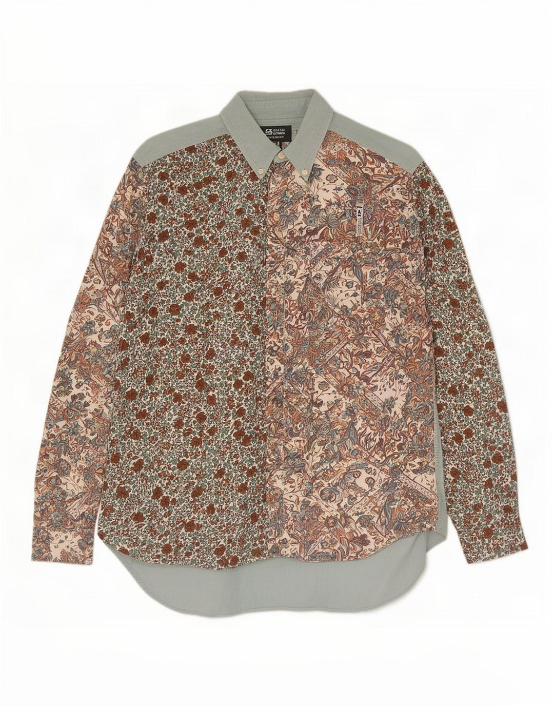 Camisa masculina de veludo Verte Vallee média multicolorida floral