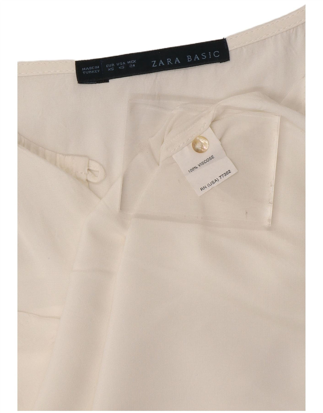 Blusa feminina ZARA UK 6 XS branca viscose