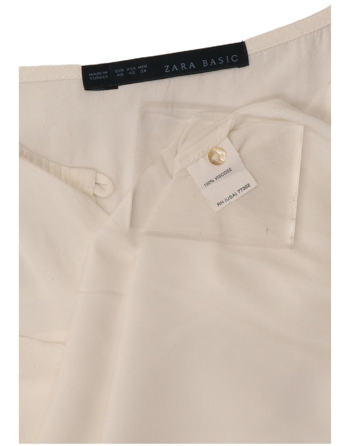 Blusa feminina ZARA UK 6 XS branca viscose
