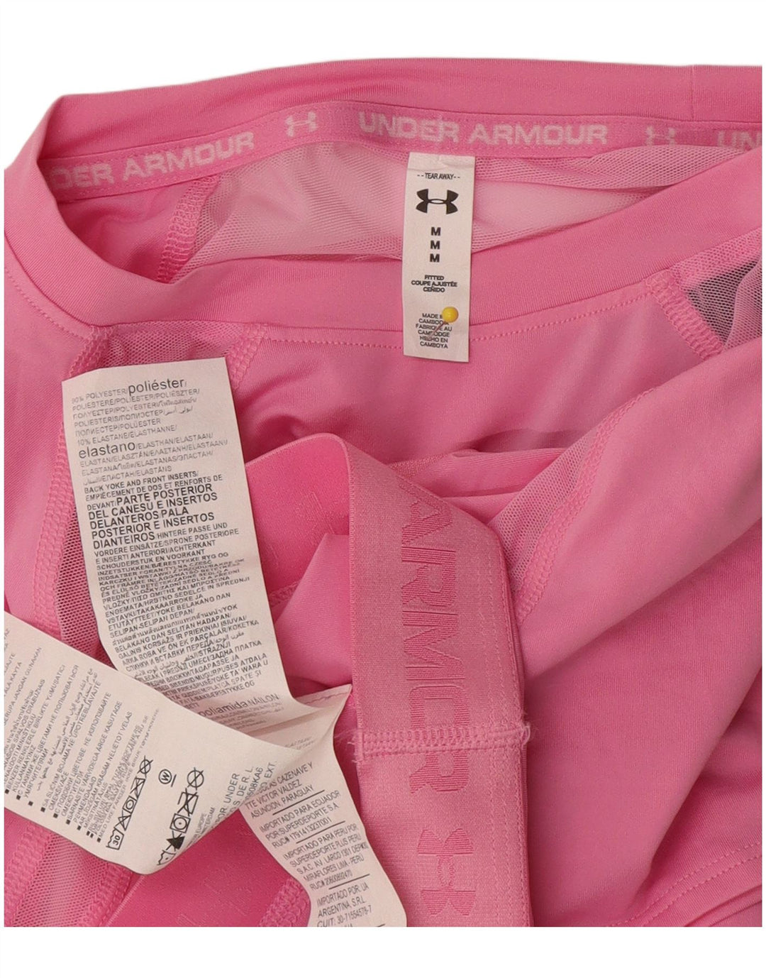 Camiseta feminina Under Armour Crop Graphic UK 12 poliéster rosa médio