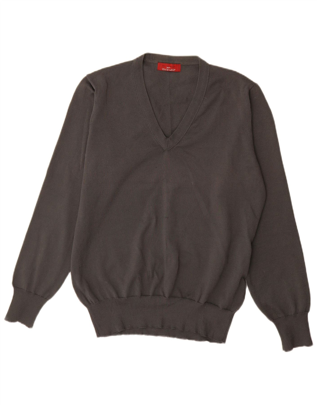 Zara Suéter masculino com decote em V grande cinza