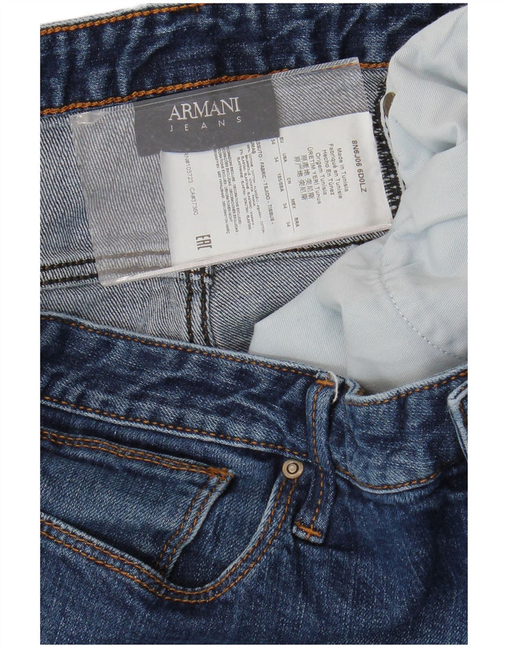 ARMANI Calça jeans feminina slim W34 L29 algodão azul