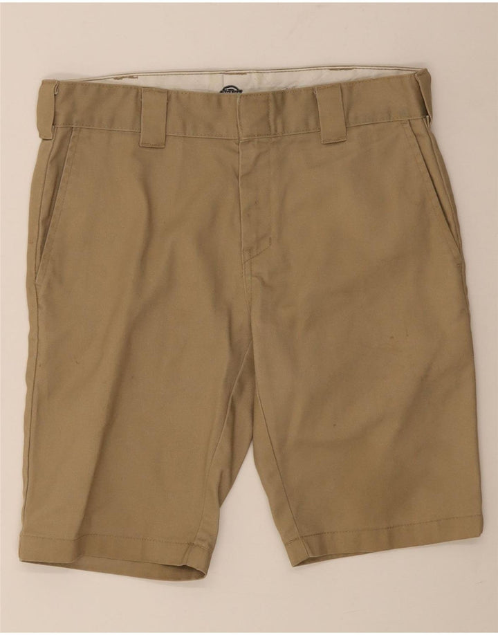 DICKIES Mens Slim Fit Chino Shorts W32 Poliéster Bege Médio
