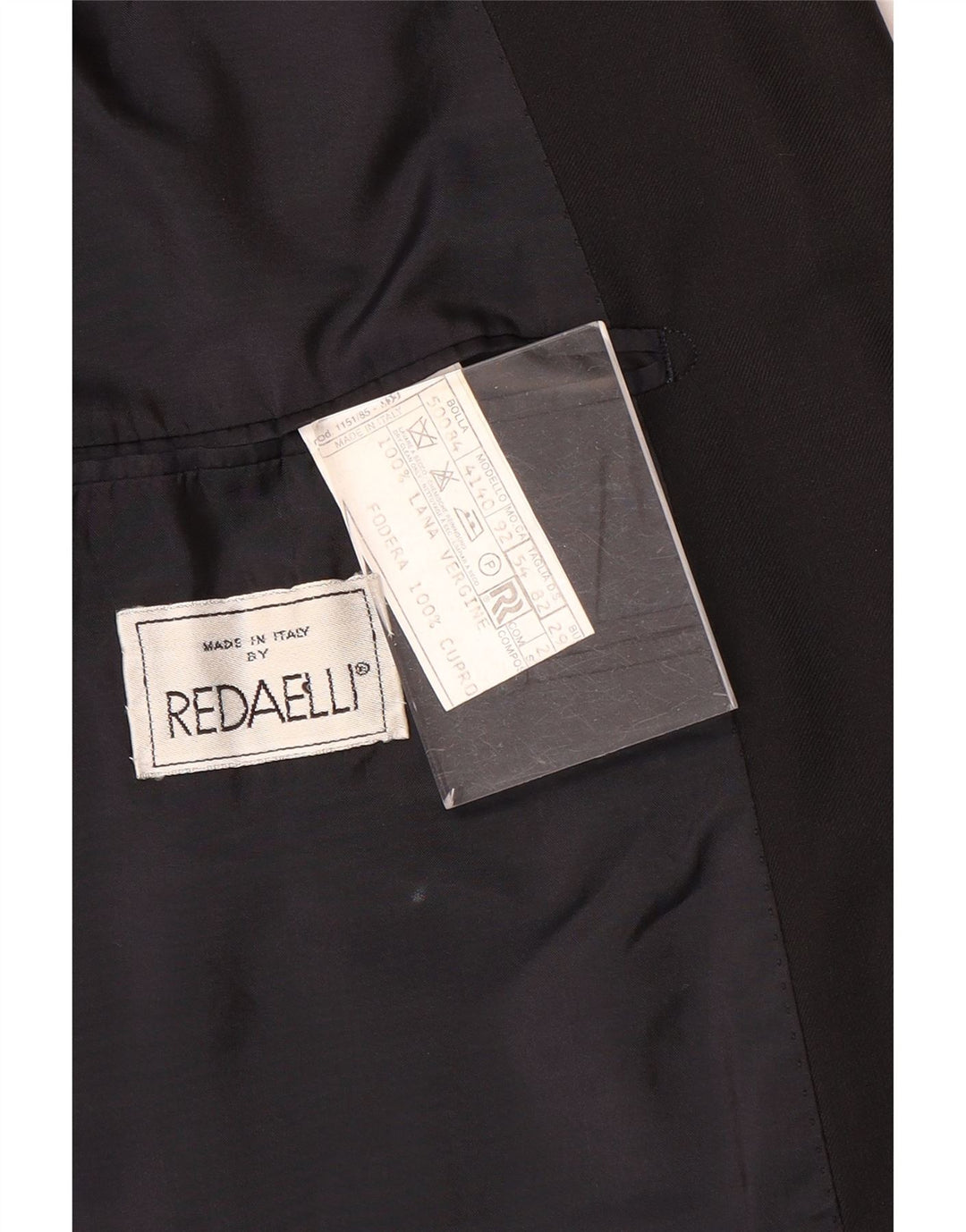 Jaqueta blazer masculina Redaelli com peito duplo IT 54 2XL lã preta
