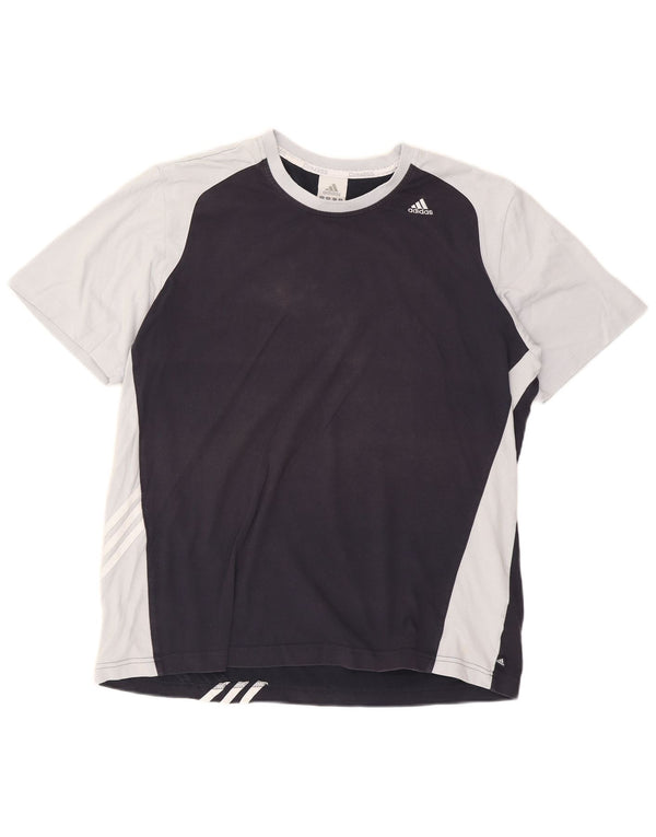 Adidas Masculino Clima 365 Camiseta Top XL Azul Marinho Colorblock Algodão