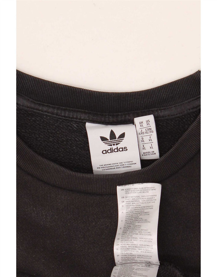 Adidas Mens Moletom Jumper XL Algodão Preto
