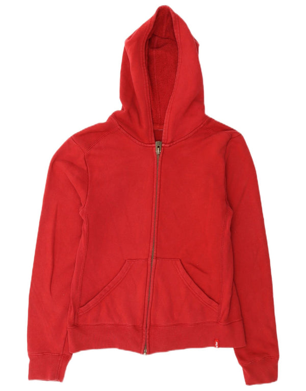 Suéter feminino Levi's Crop Zip com capuz UK 10 pequeno vermelho