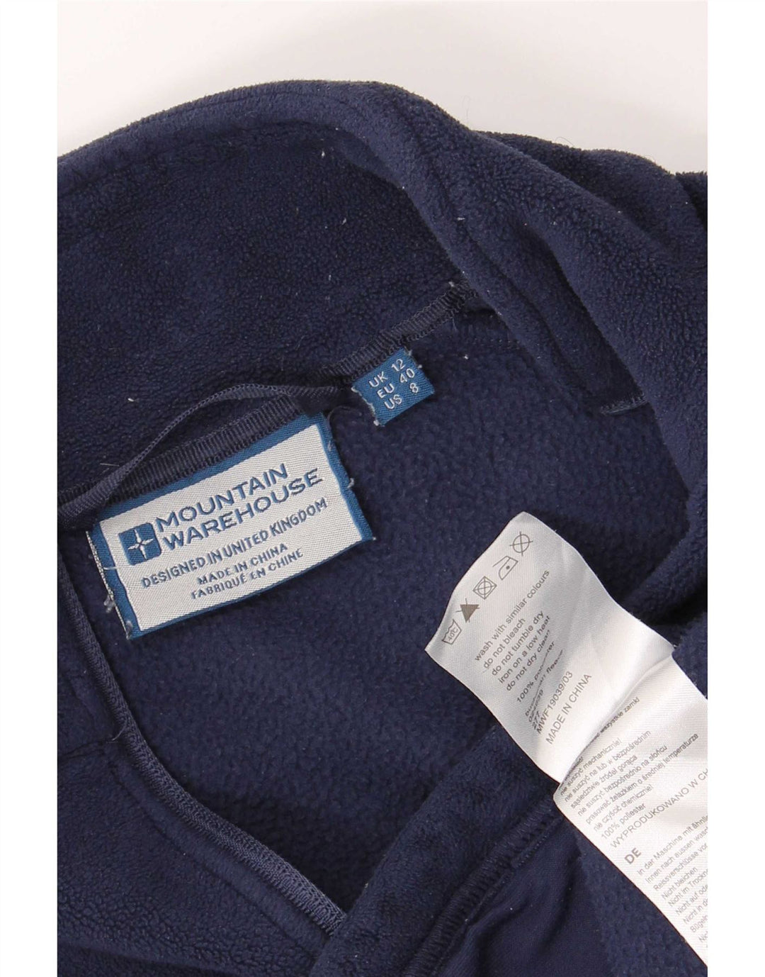 Jaqueta de lã feminina Mountain Warehouse poliéster azul marinho médio Reino Unido 12