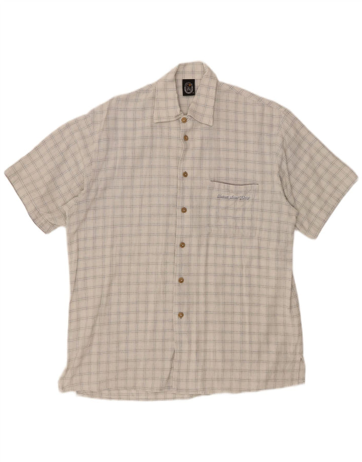 Camisa masculina de manga curta SCORPION BAY grande xadrez branco