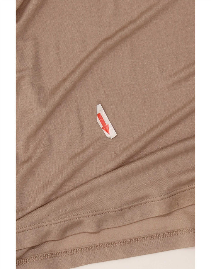 Camisa polo feminina de manga comprida Max & Co. Reino Unido 12 médio bege