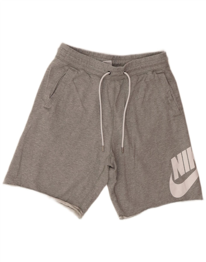 Shorts esportivos gráficos masculinos Nike médio cinza algodão manchado