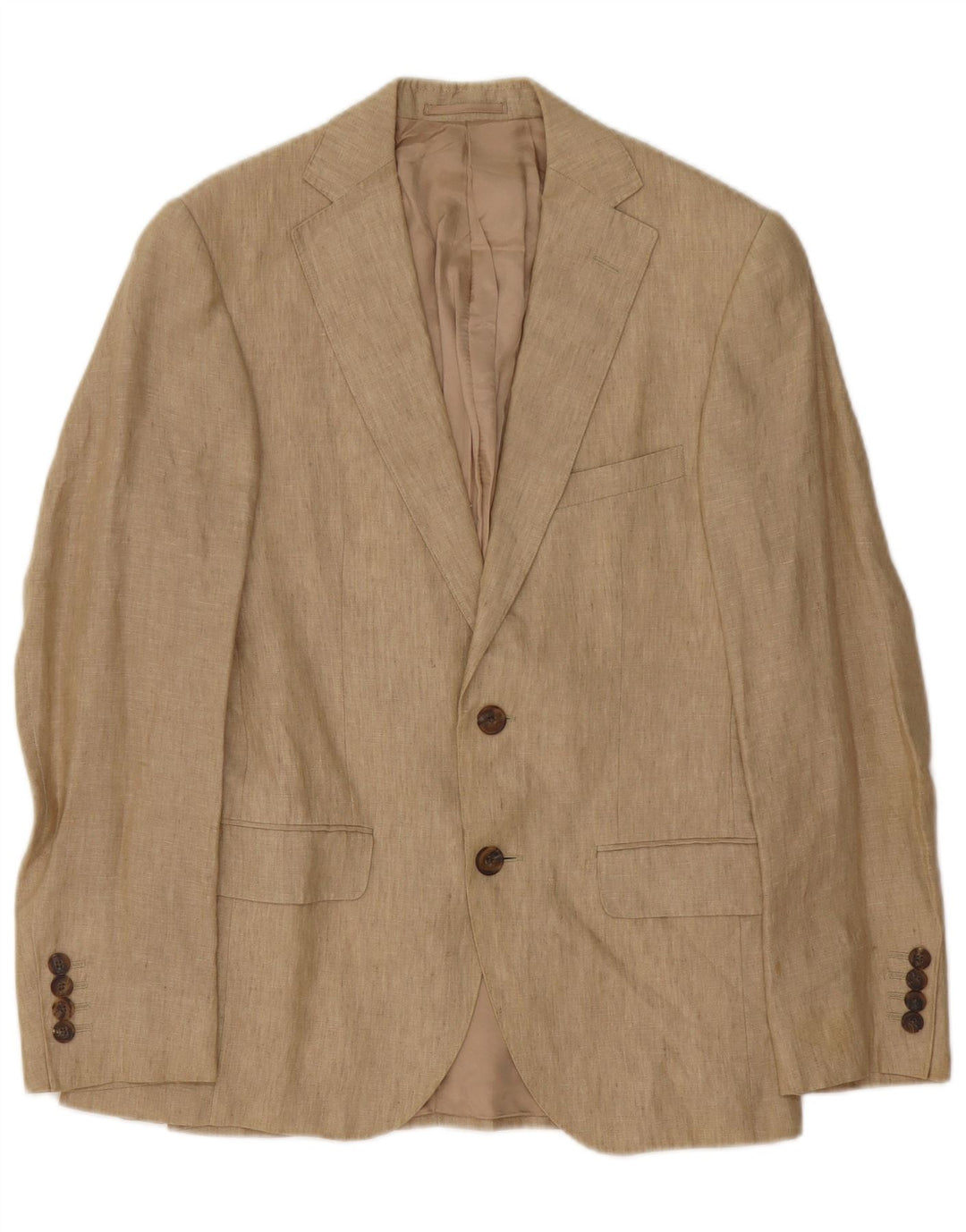 Aquascutum Jaqueta Blazer Masculina com 2 Botões Reino Unido 36 Pequena Marrom