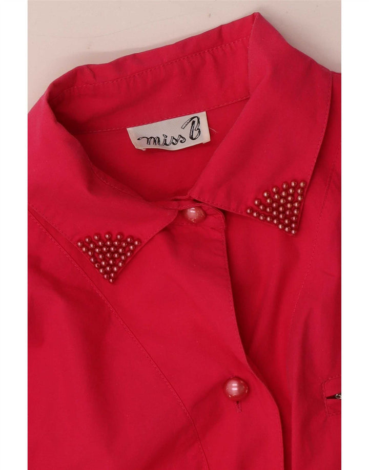 Pulôver feminino vintage de manga curta vestido IT 42 rosa médio