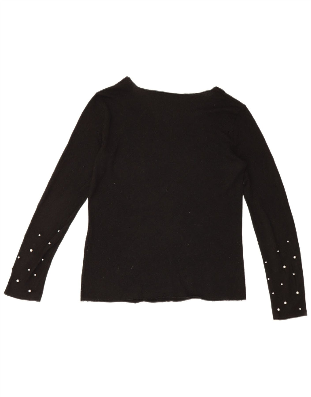 Top feminino Zara manga comprida UK 14 médio preto