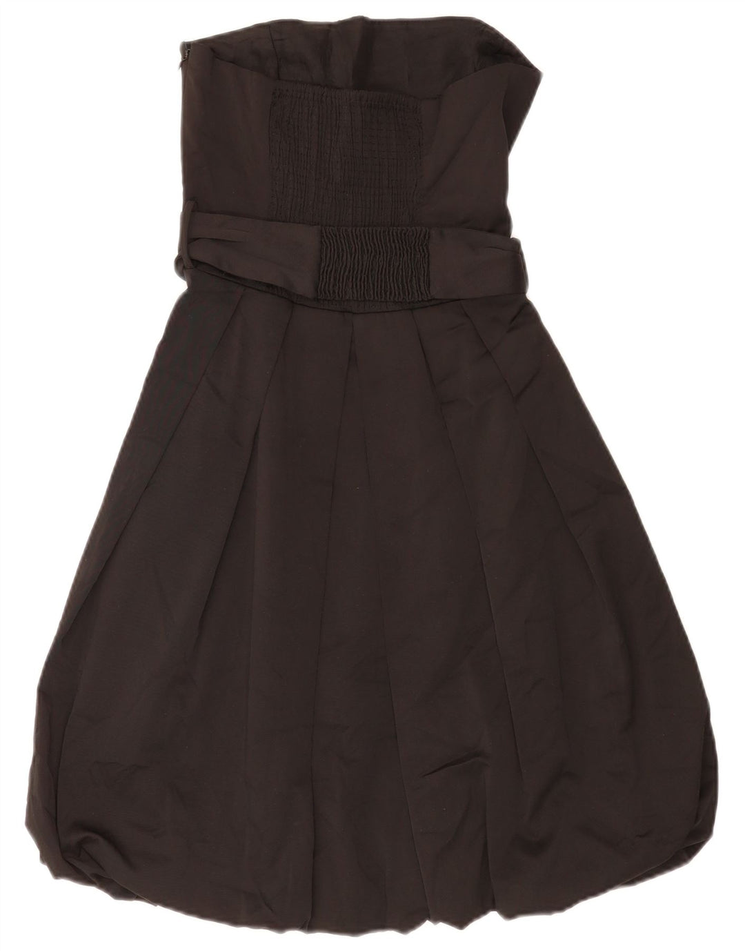 Zara Vestido feminino sem alças bolha Reino Unido 10 pequeno poliéster preto