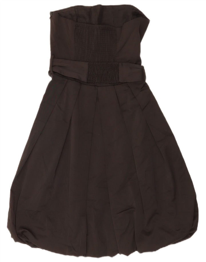 Zara Vestido feminino sem alças bolha Reino Unido 10 pequeno poliéster preto