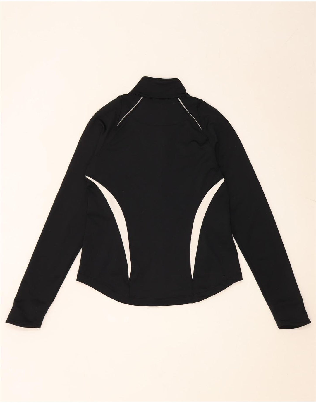 Nike Womens Tracksuit Top Jacket UK 10 Pequeno Preto Colourblock Poliéster