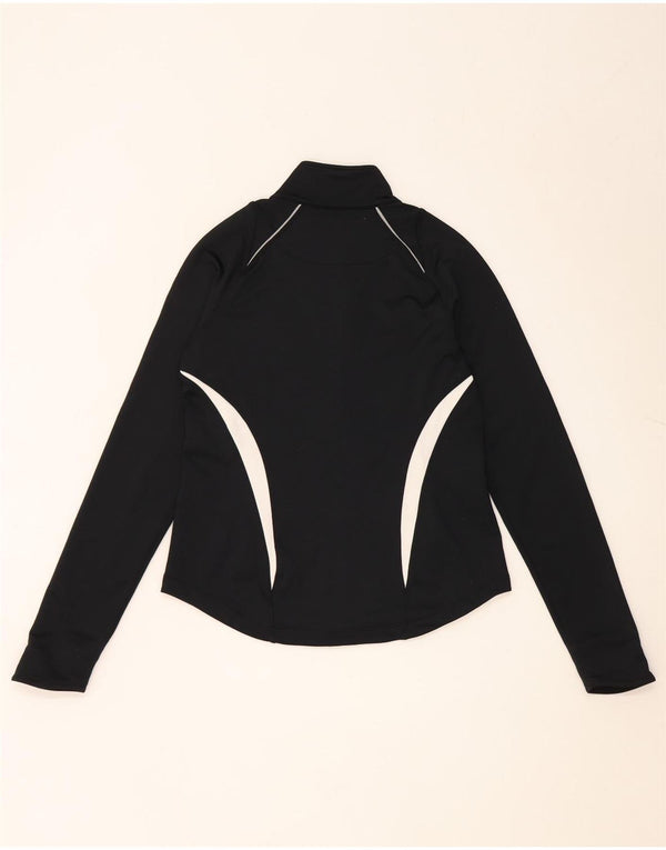 Nike Womens Tracksuit Top Jacket UK 10 Pequeno Preto Colourblock Poliéster