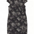Vestido feminino Marks & Spencer com bainha com padrão abstrato Reino Unido 20 2XL preto