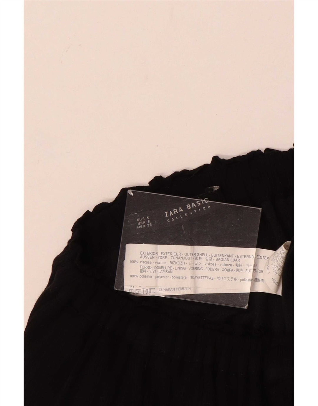 Saia maxi feminina Zara em camadas pequena W26 viscose preta