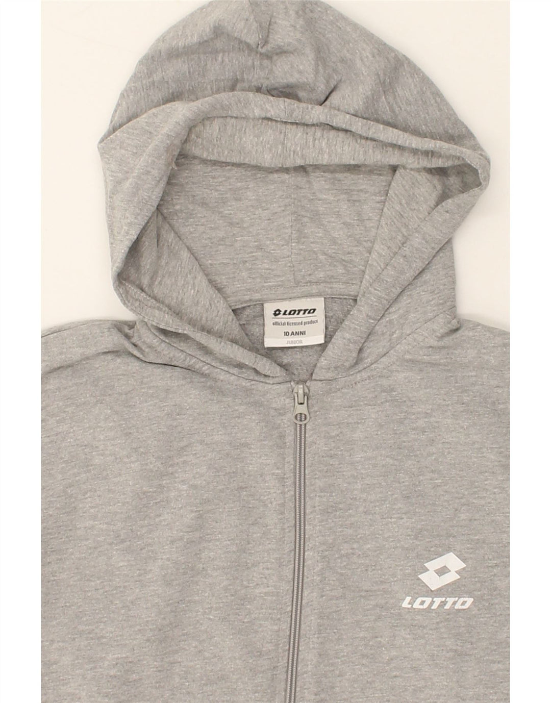 LOTTO Boys Zip Hoodie Sweater 9-10 Years Grey Cotton Vintage Lotto and Second-Hand Lotto from Messina Hembry 