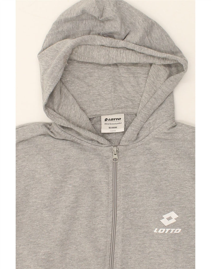 LOTTO Boys Zip Hoodie Sweater 9-10 Years Grey Cotton Vintage Lotto and Second-Hand Lotto from Messina Hembry 
