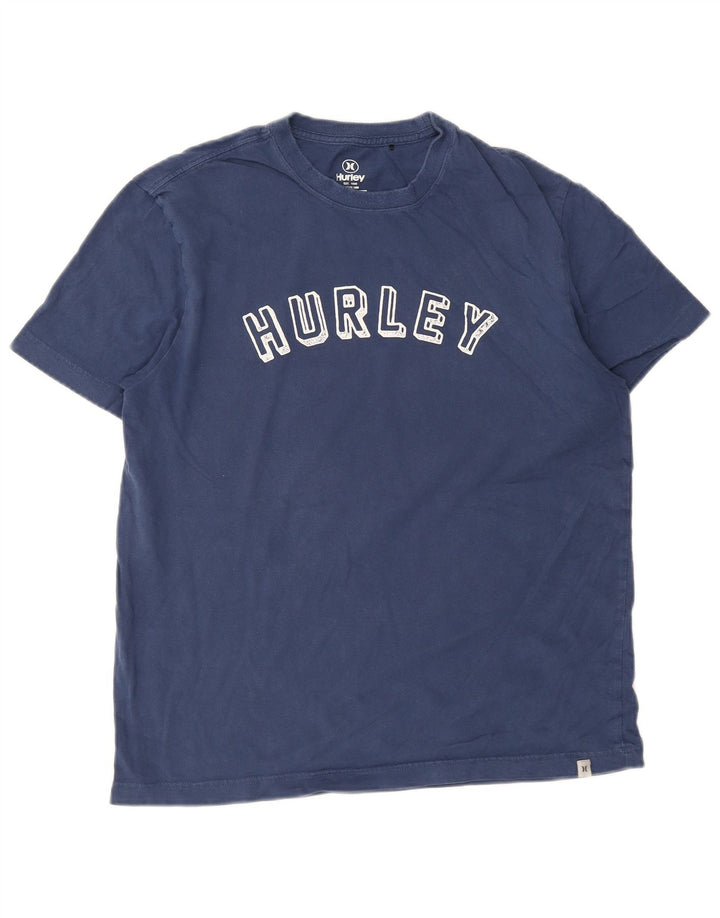 Camiseta gráfica masculina Hurley Top médio algodão azul marinho