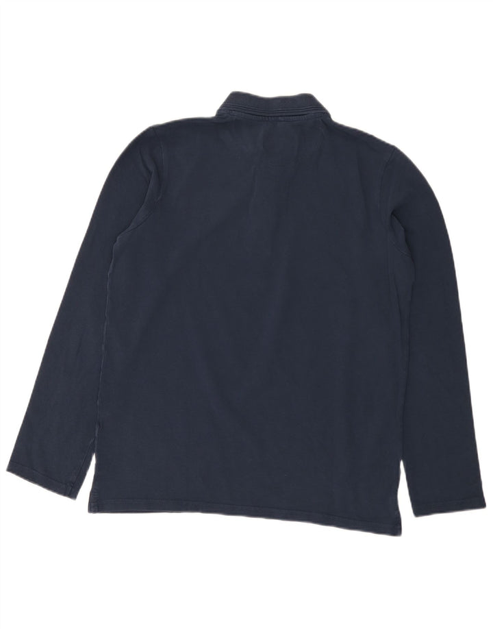Camisa polo masculina regular de manga comprida Carrera médio algodão azul marinho