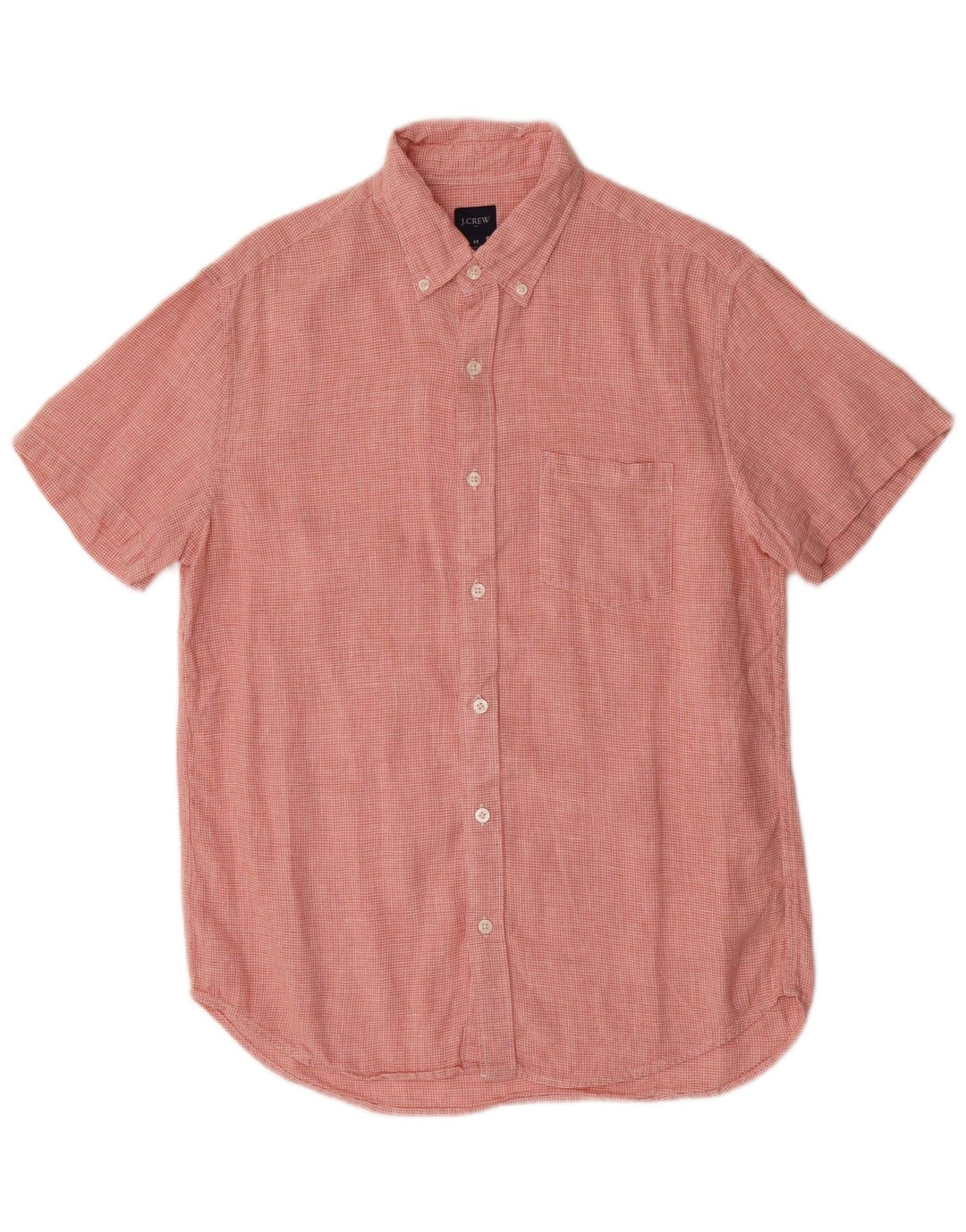 J. CREW Camisa masculina de manga curta rosa médio Houndstooth