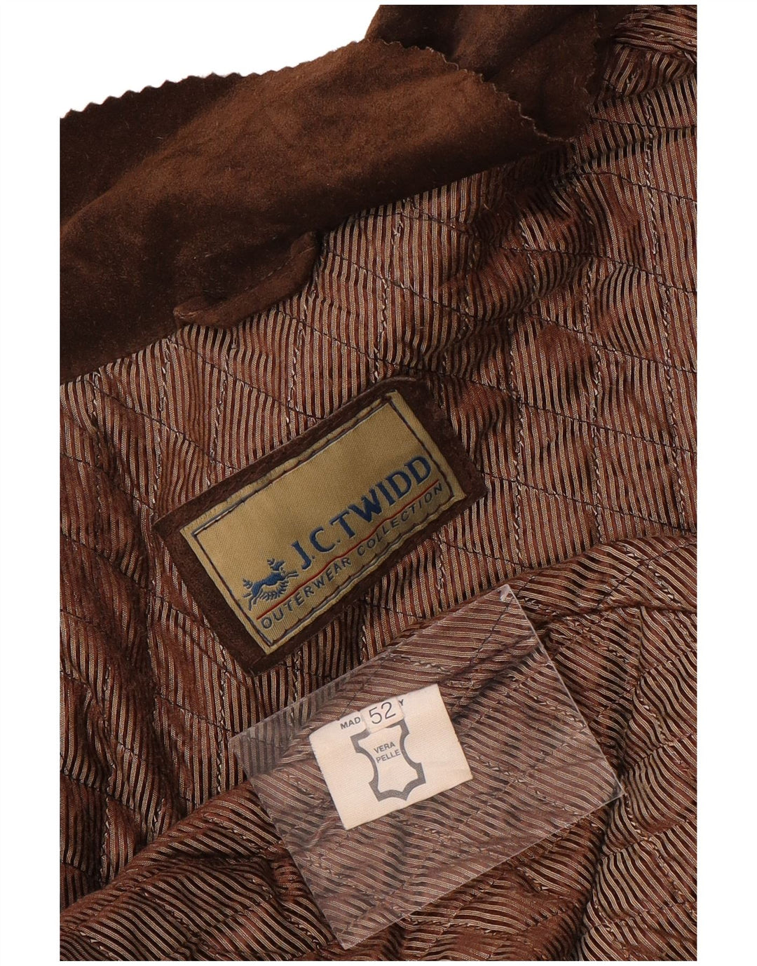 Jaqueta masculina de camurça J. C. Twidd IT 52 XL couro marrom