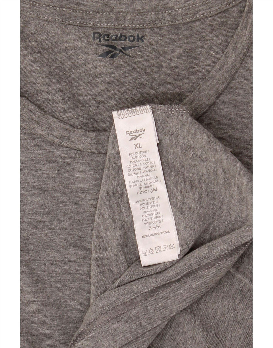 REEBOK Womens T-Shirt Top UK 18 XL Grey Cotton Vintage Reebok and Second-Hand Reebok from Messina Hembry 