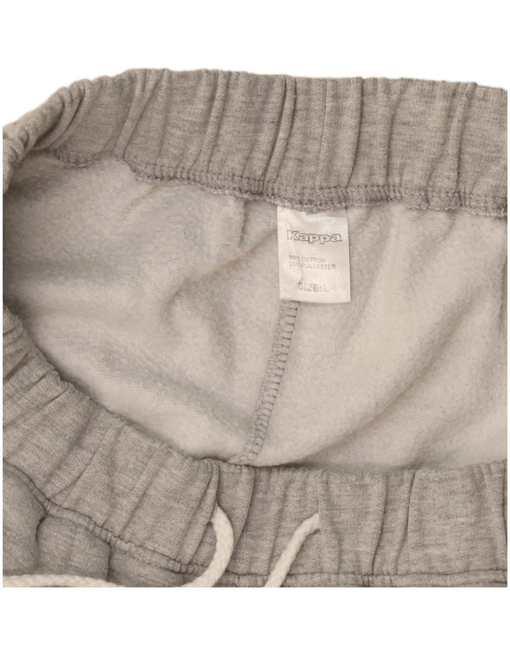 Calça de treino masculina Kappa grande algodão manchado cinza
