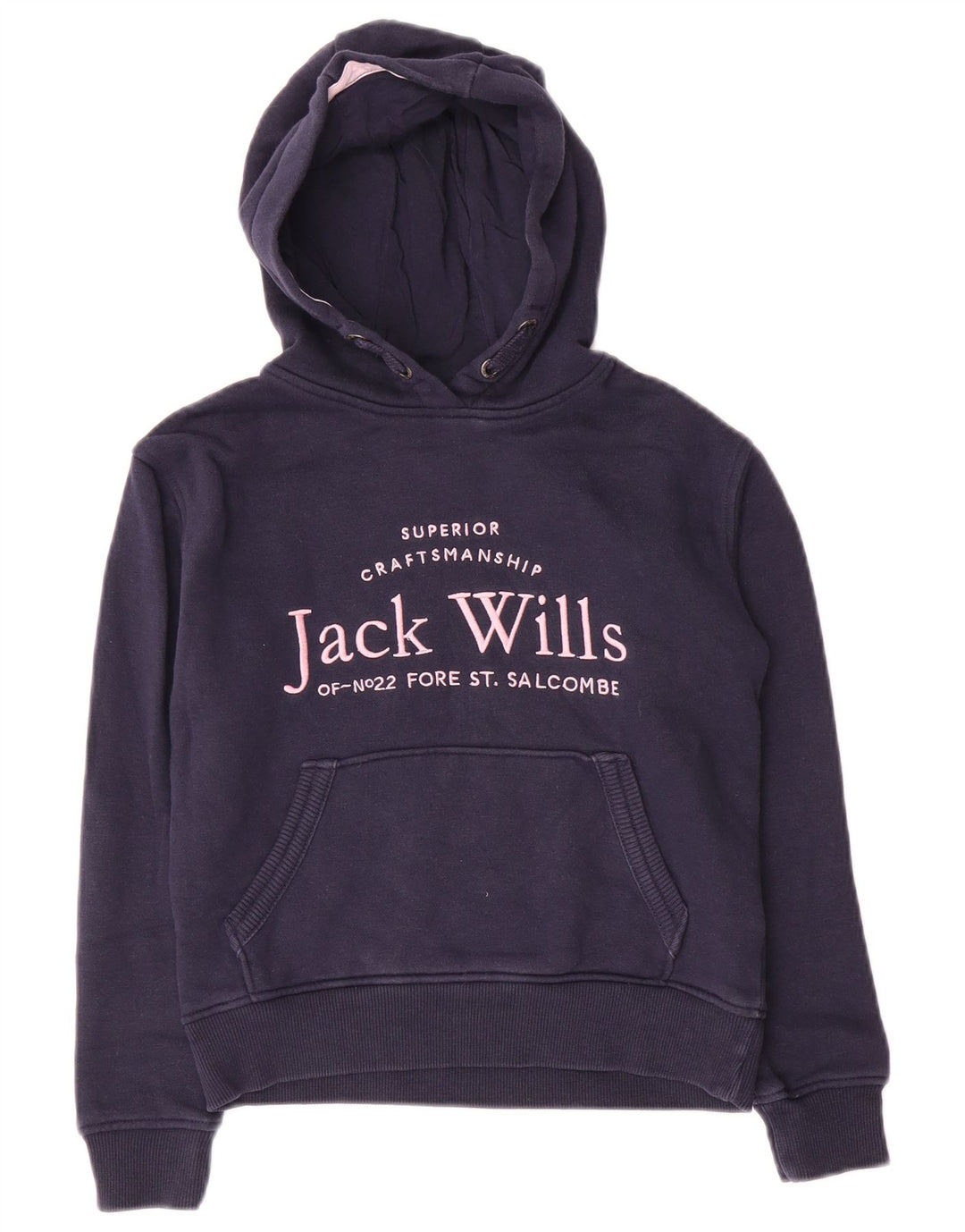 JACK WILLS Suéter gráfico feminino com capuz, 8-9 anos, azul marinho, algodão