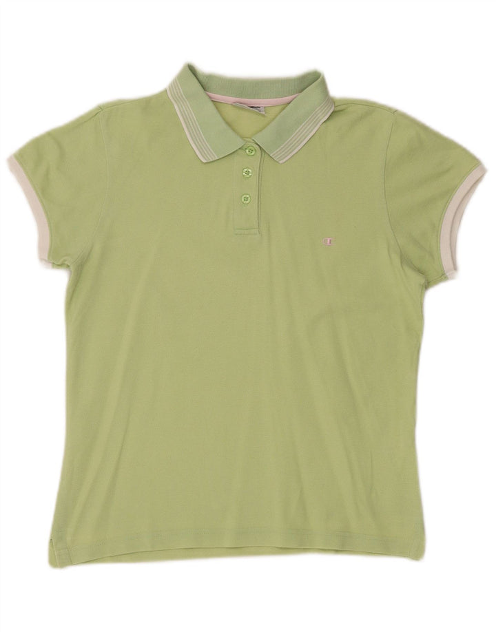 Camisa polo feminina CHAMPION UK 14 grande algodão verde