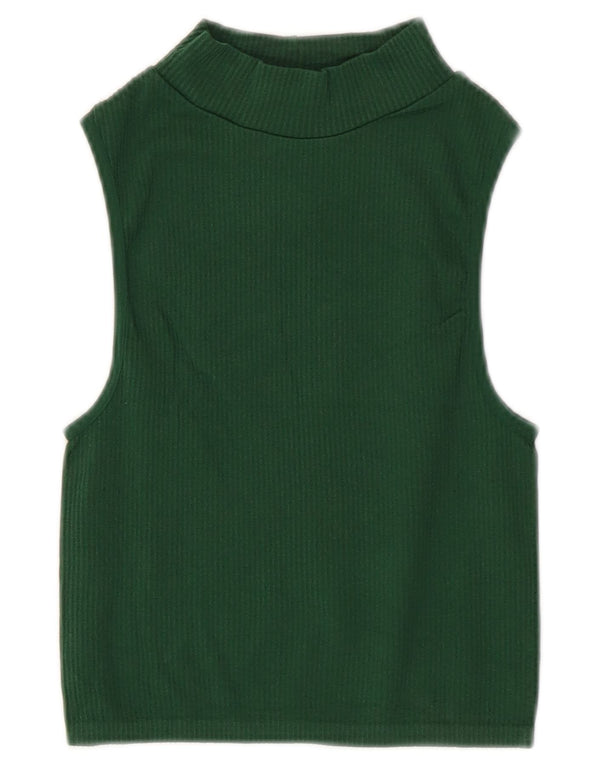 Zara Womens Crop Vest Top UK 4 XS Verde
