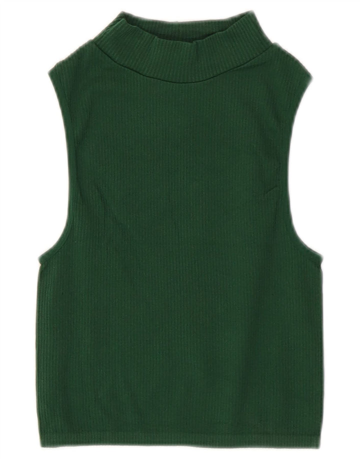Zara Womens Crop Vest Top UK 4 XS Verde
