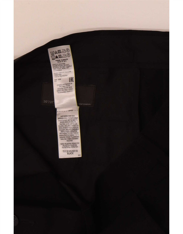 Calça casual slim masculina Marks & Spencer W30 L31 poliéster preto