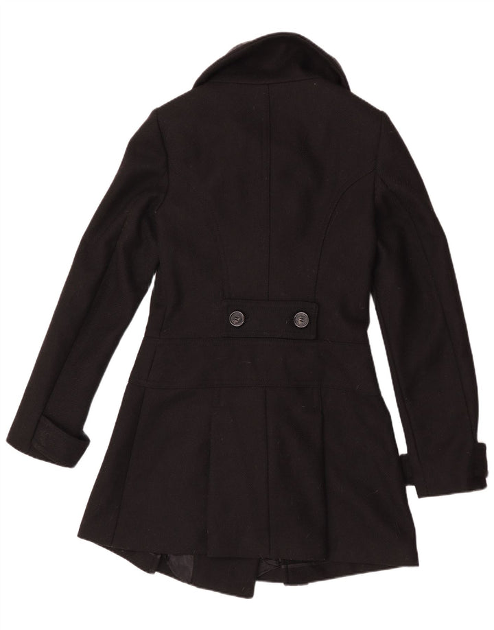Casaco feminino Benetton com peito duplo IT 44 lã virgem preta média