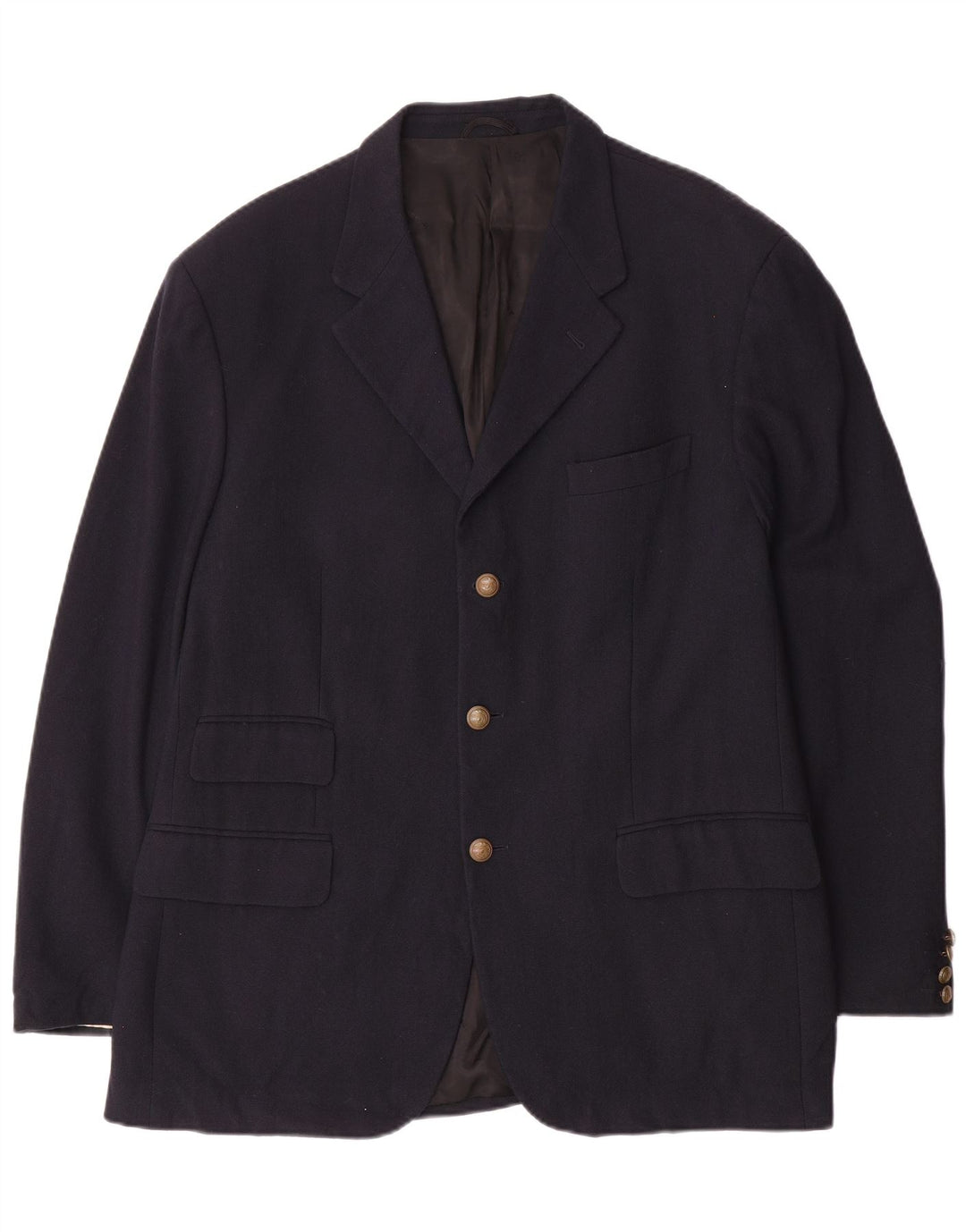 Jaqueta blazer masculina Brooksfield com 3 botões Reino Unido 40 grande lã azul marinho
