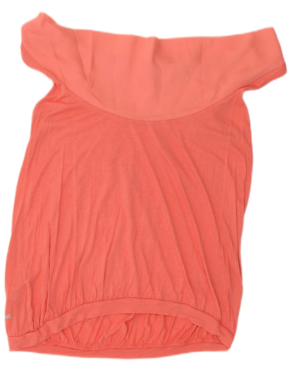 Top feminino Gaudi sem mangas com ombros de fora Reino Unido 8 viscose rosa pequena