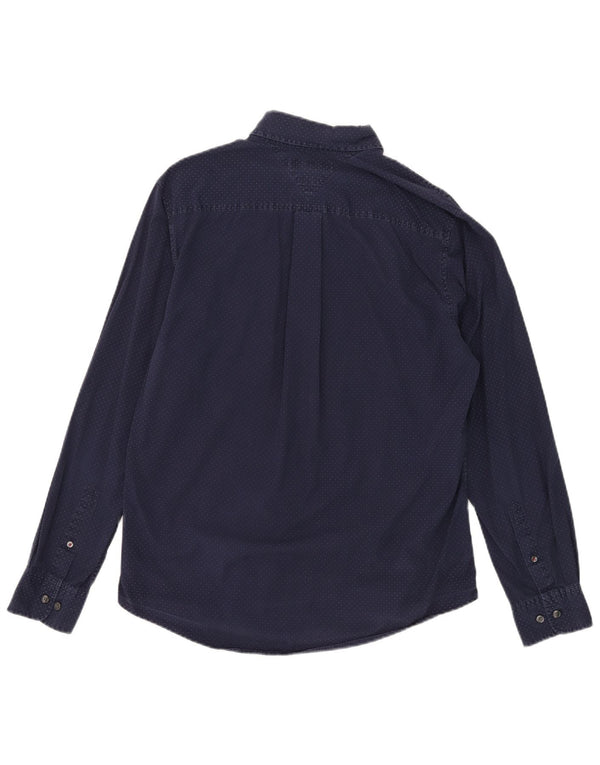 Camisa masculina Tommy Hilfiger média algodão manchado azul marinho
